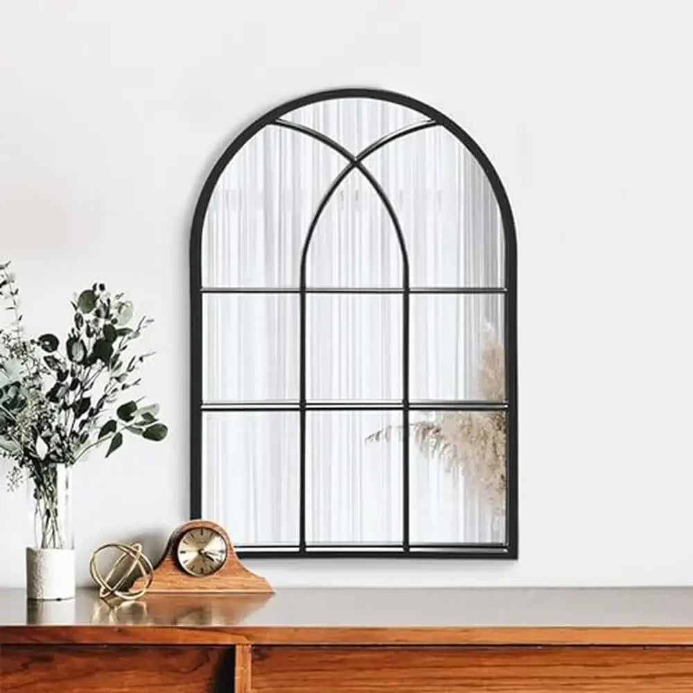 Mirror - Arched Window Iron Frame - 30"x20"