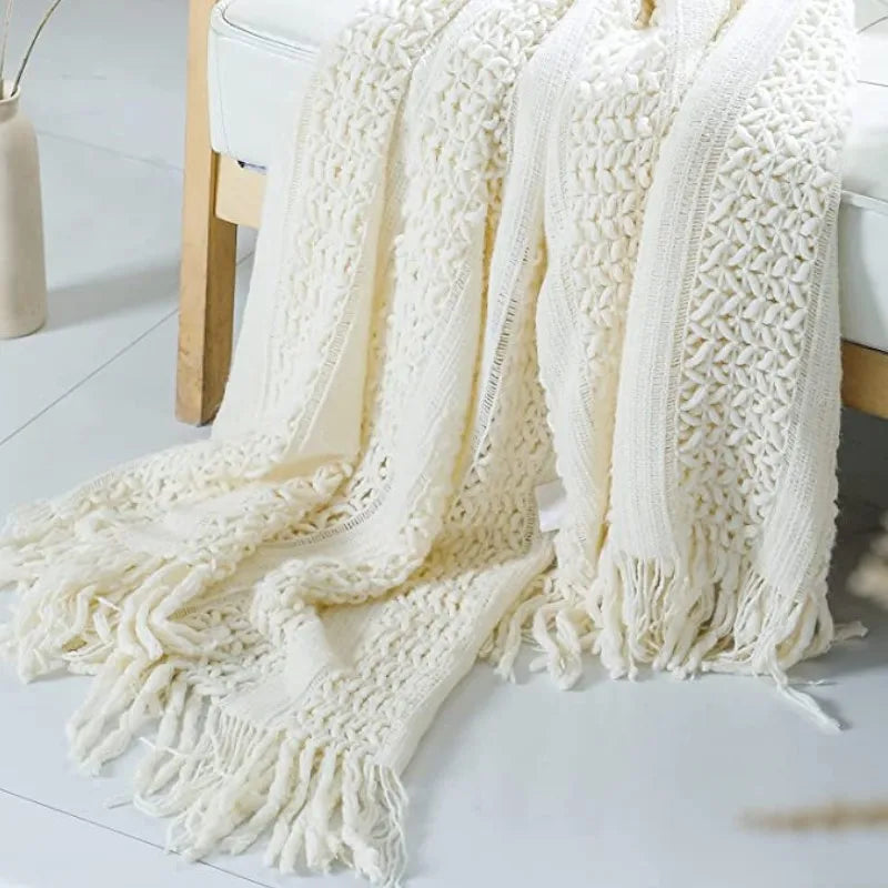 Throw Blanket with Tassels