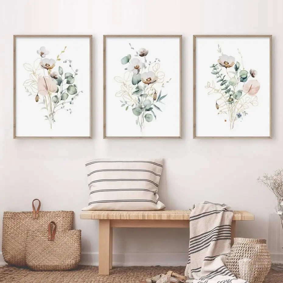 Canvas Print Wall Art - Watercolor - Florals, Botanicals, Dried Flowers