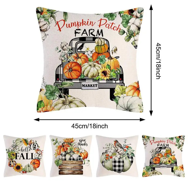 Fall Throw Pillow Covers 4Pcs