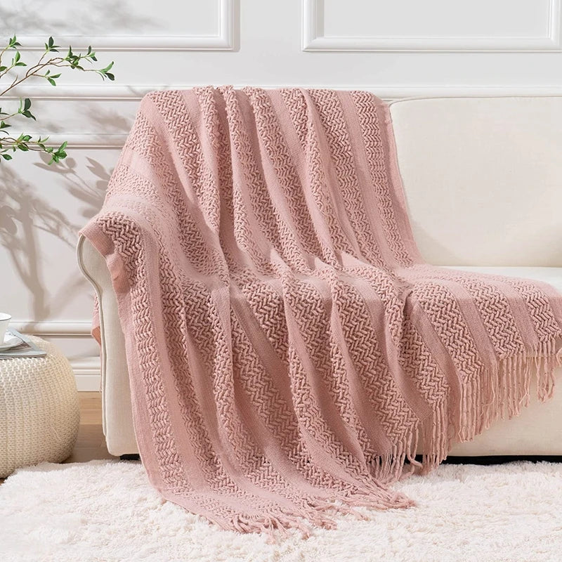 Throw Blanket with Tassels