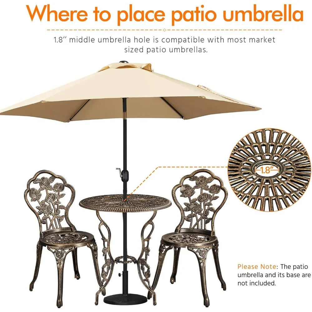 Bistro Set (3 pcs) Rose Design