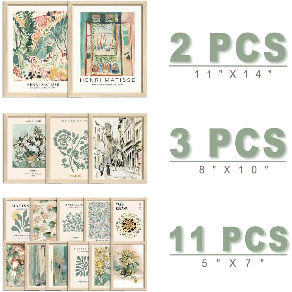 Gallery Wall Art Sets - 16Pcs - Framed