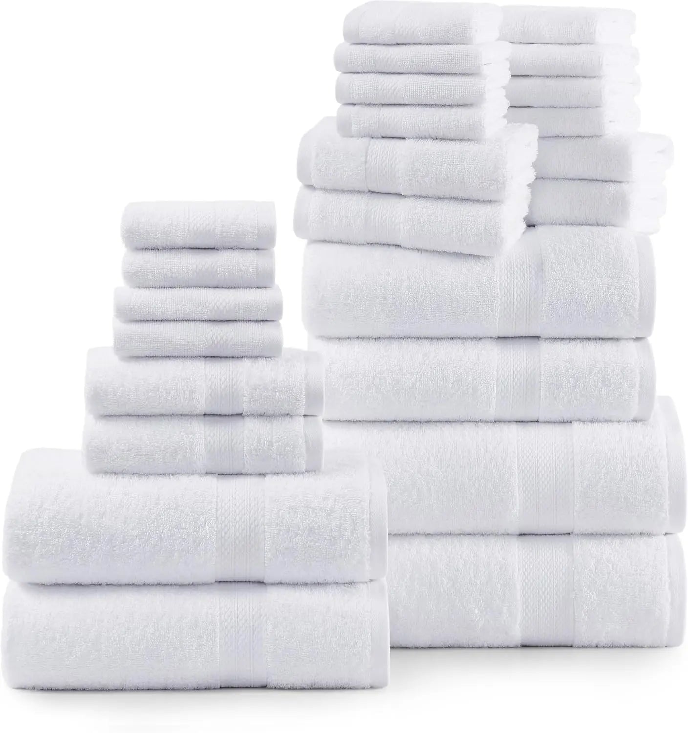 Bath Towels 24 Pcs - Luxury Microfiber - Seven Assorted Colors