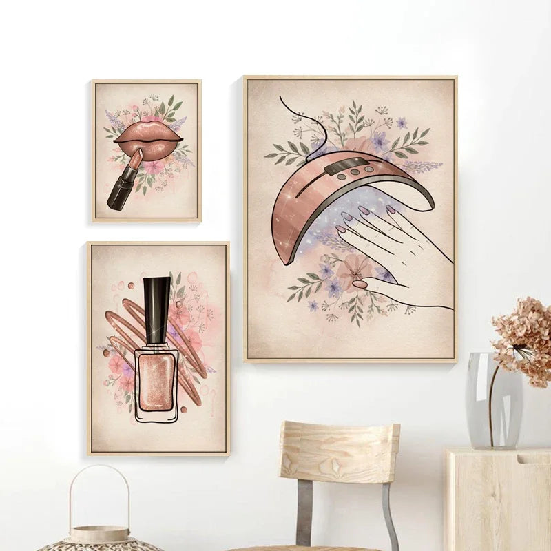 Prints on Canvas - Make-Up Theme - No Frame - Bedroom Collection