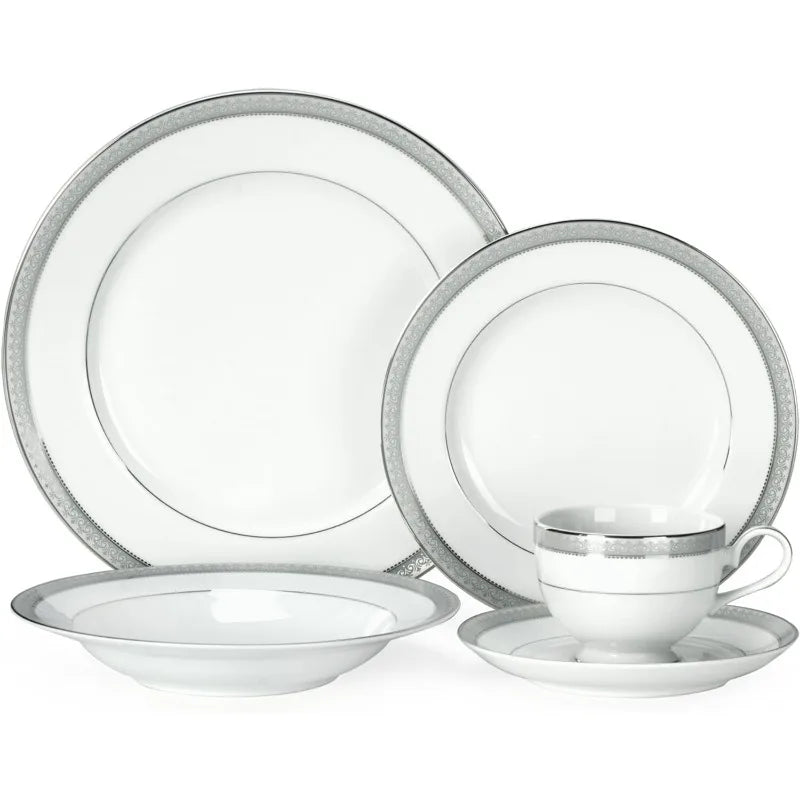 Dinnerware Set *40Pcs - White Porcelain - Diningroom Collection