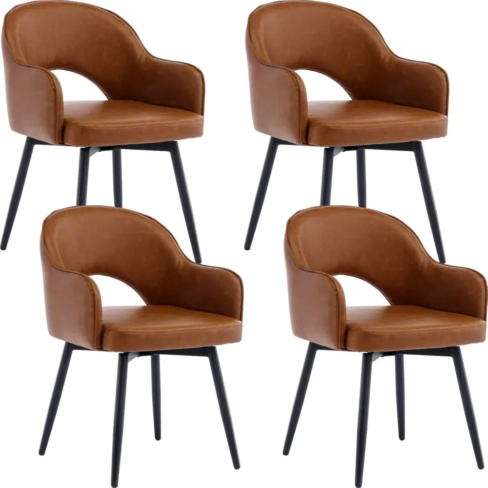 Diningroom Chair Set - 360 Degree Swivel - PU Leather