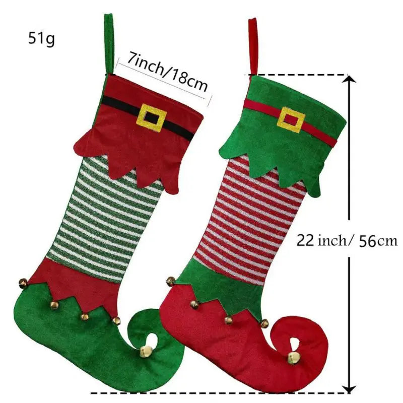 Christmas Stockings - Elf Boot - Red, Green