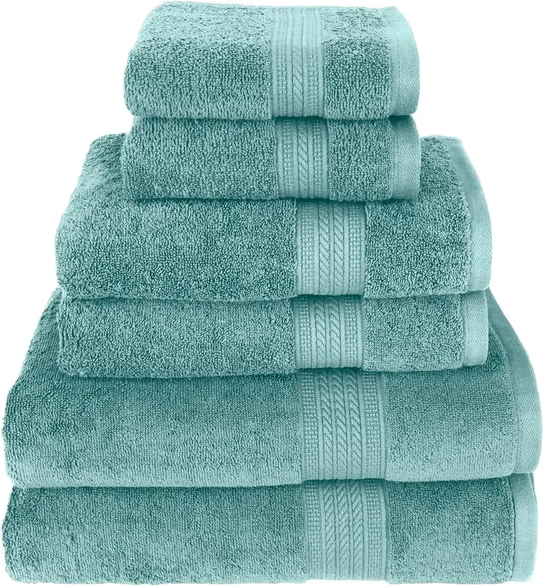 Bath Towel Set *6Pcs - 100% Ring Spun Cotton - Assorted Colors