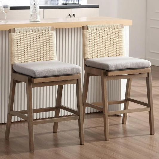 Bar Stools - Chairs - Counter Height - Linen Upholstered - Home Furnishings