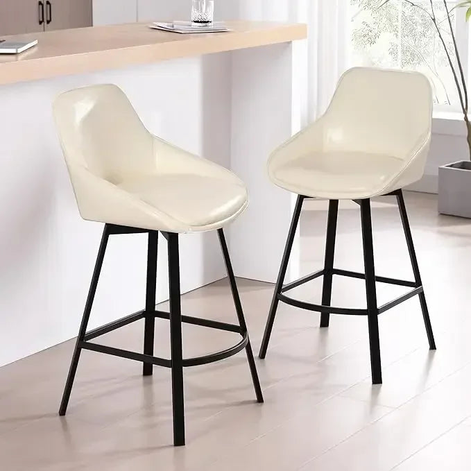 Bar Chair Set *2Pcs - Bar Stools - Counter Height - Kitchen Island Chairs - Upholstered