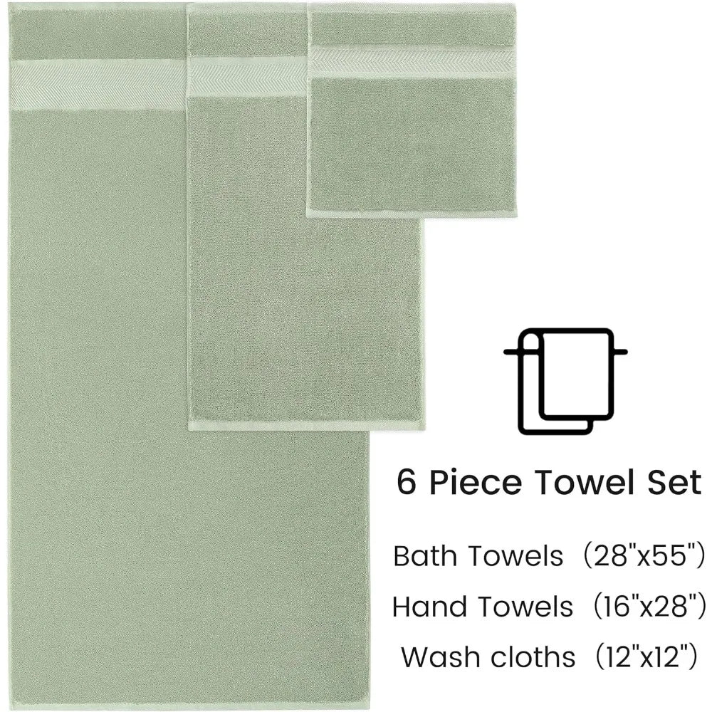 Simple & Opulence ~ 100% Cotton Towel Set *6Pcs