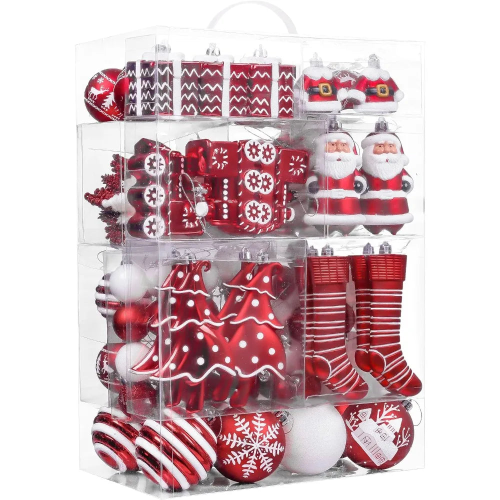 Christmas Tree Ornaments Set *155 Pcs Bulk - American Traditional Theme