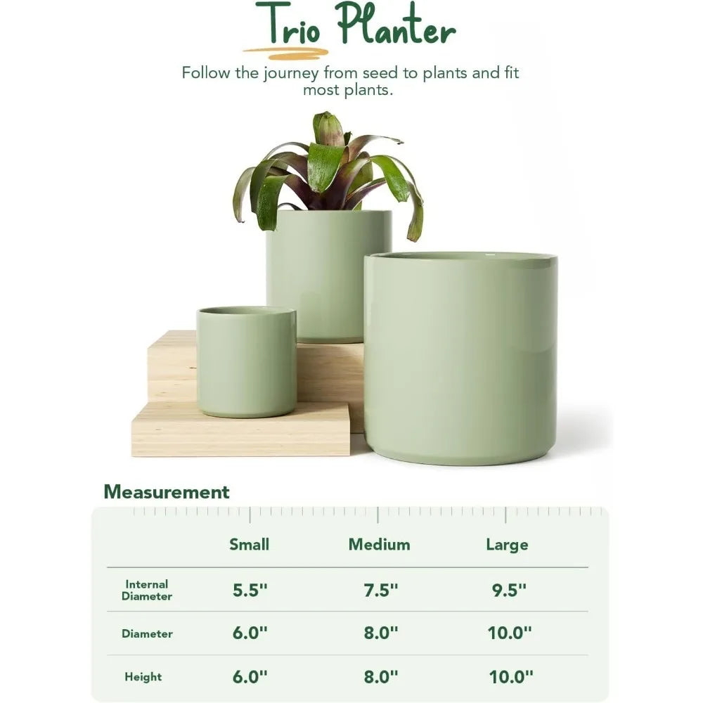 Le Tauci Indoor Ceramic Planter Set 3Pcs