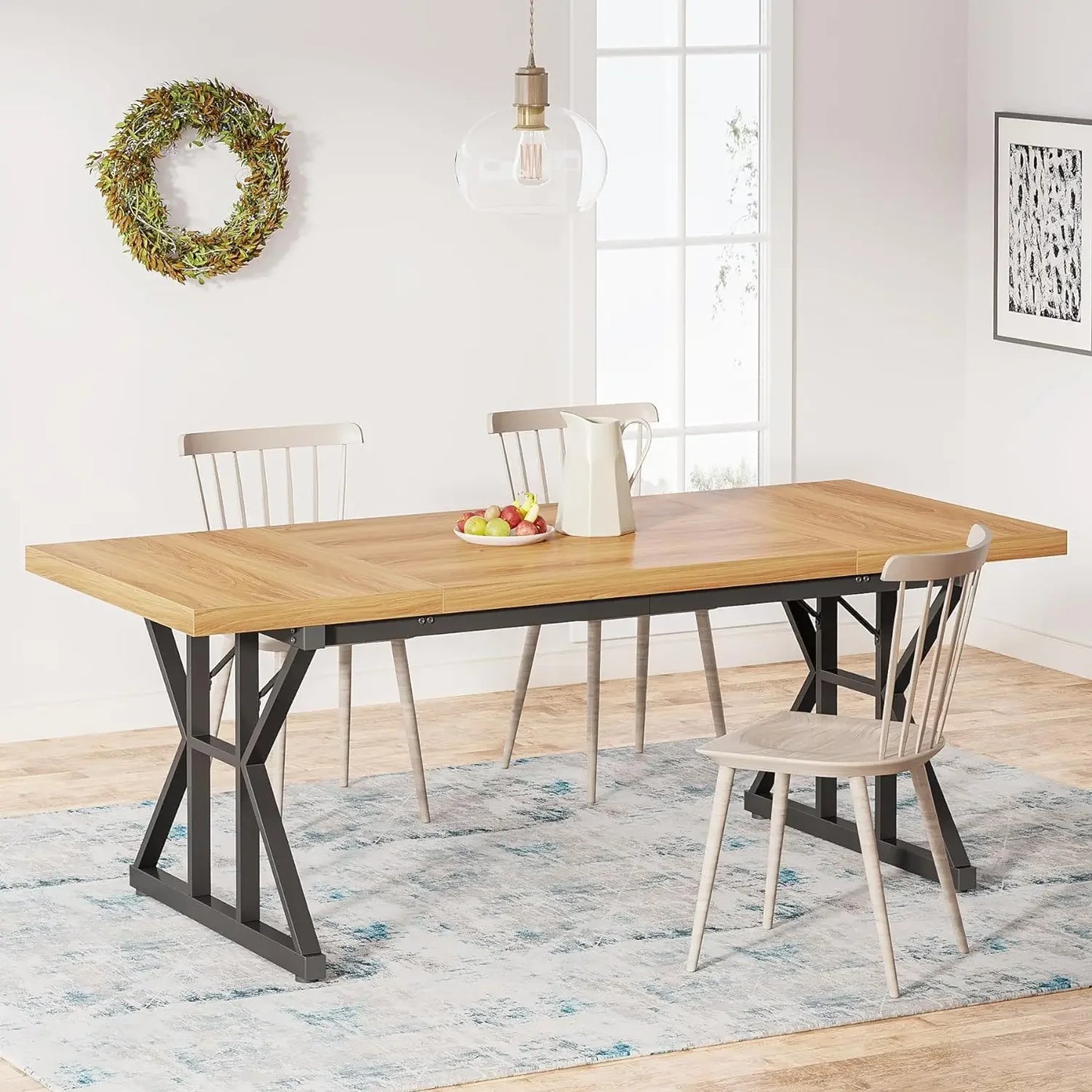 Dining Table For Six - Farmhouse Rustic Table - Kitchen Table For Six