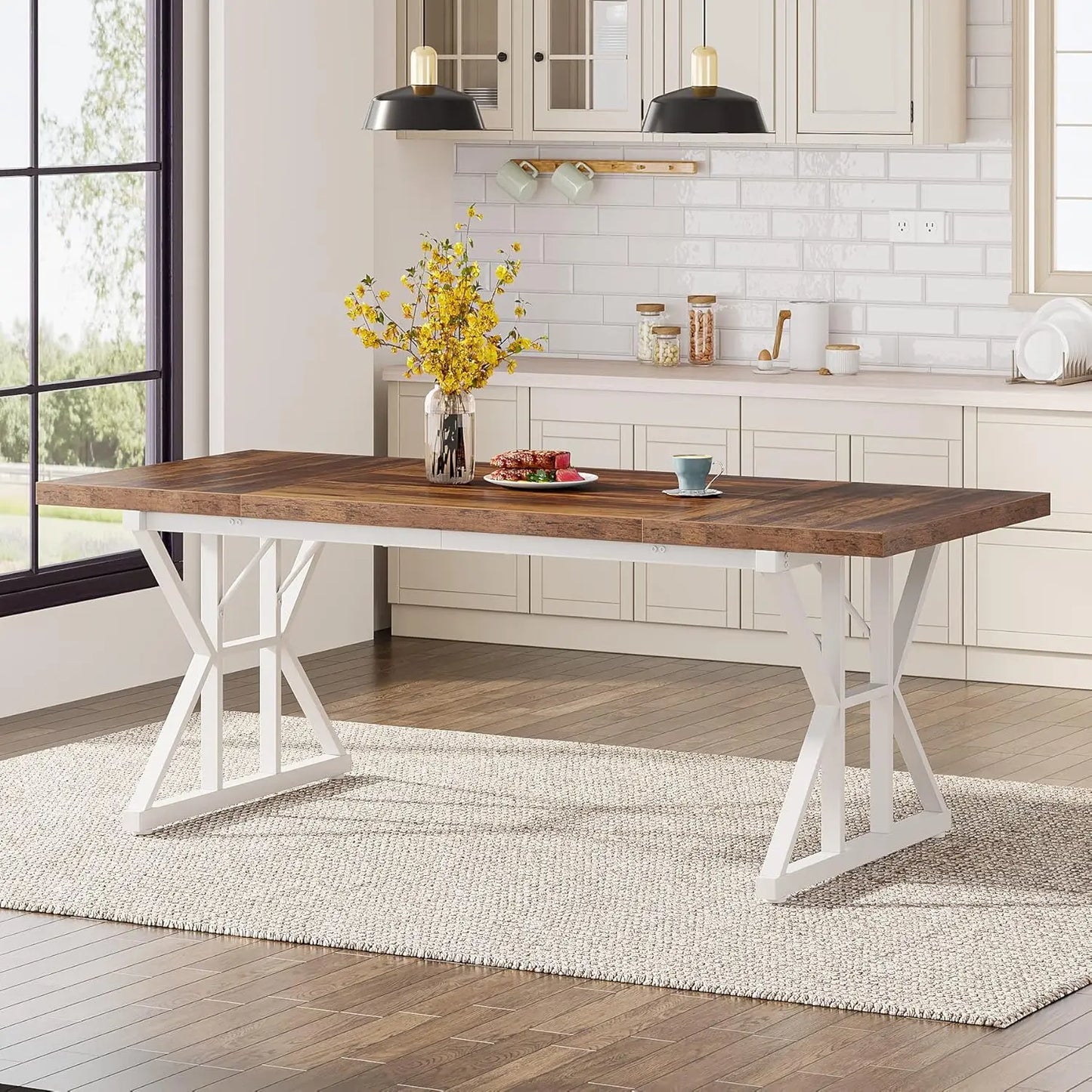 Dining Table For Six - Farmhouse Rustic Table - Kitchen Table For Six