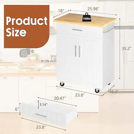 Kitchen Mobile Island Cart - Kitchen Utility Cart