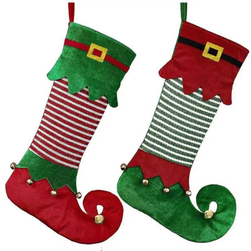 Christmas Stockings - Elf Boot - Red, Green