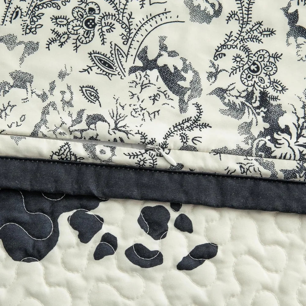 Quilt Set *3Pcs - Indigo Hill by HiEnd Accents Clara Cow Print - Country & Western