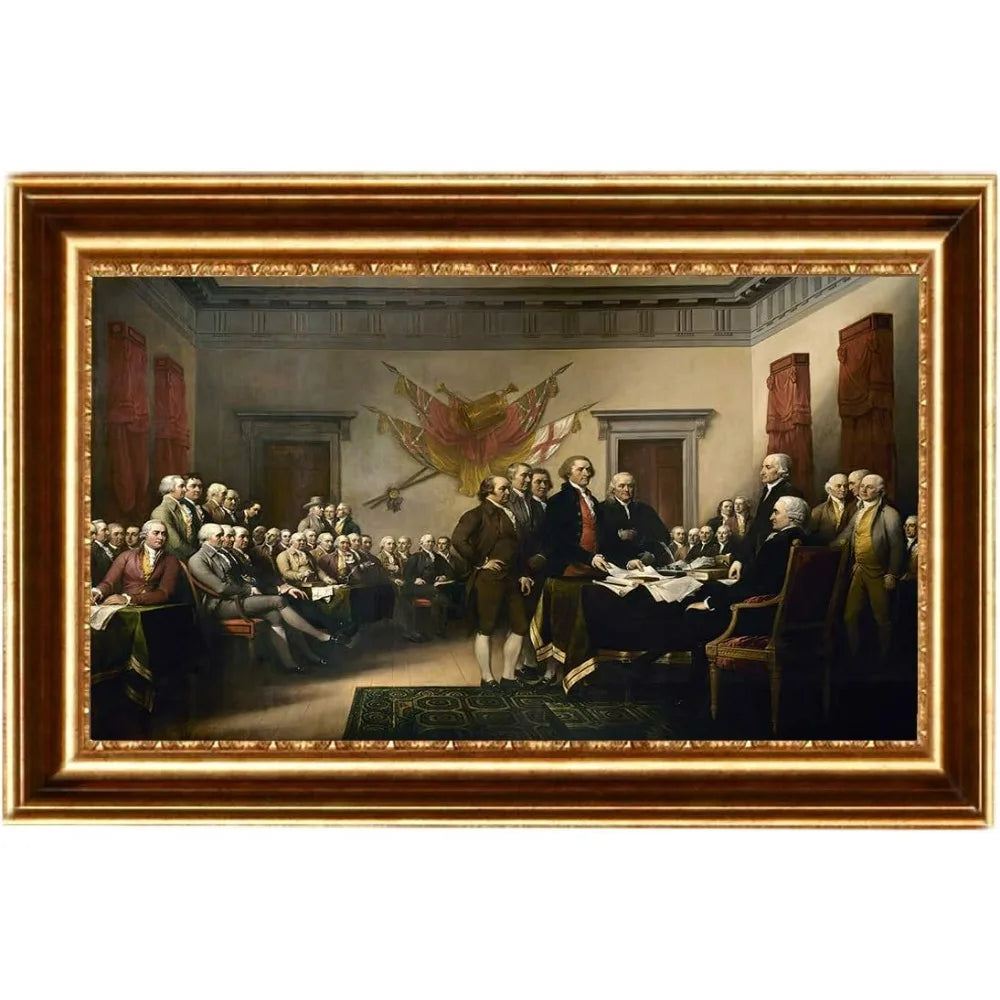 Eliteart - The Declaration of Independence Oil Painting - Giclee - Framed