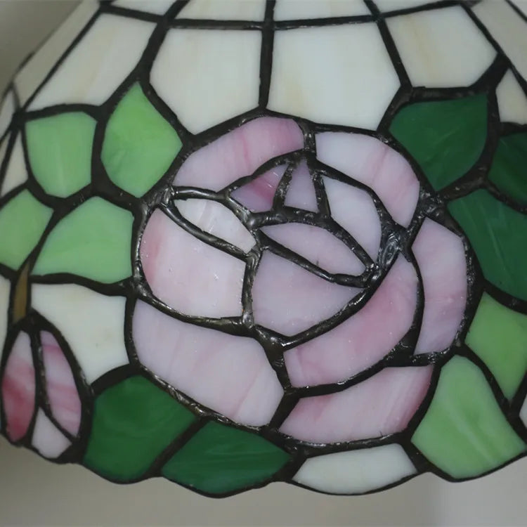 Tiffany Stained Glass Wall Sconce - Retro Rose Lampshade