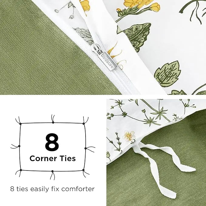 Duvet Cover Set *3Pcs - 100% Cotton Reversible - Bedsure