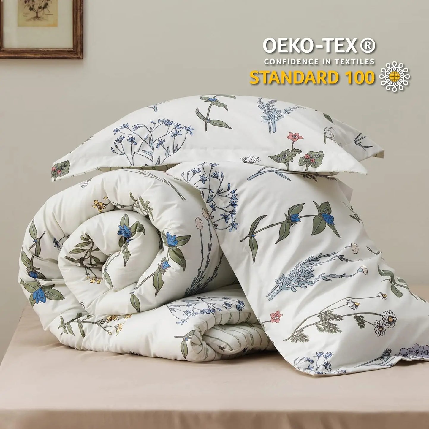 Bedsure Comforter Set *3Pcs - Botanical Pattern