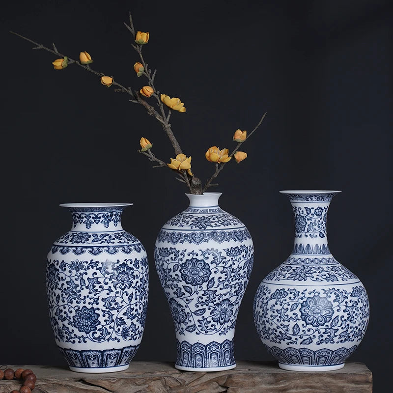 Vases Blue and White Jingdezhen