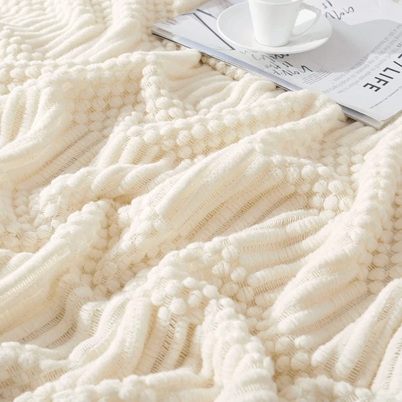 Textured Knitted Throw Blankets