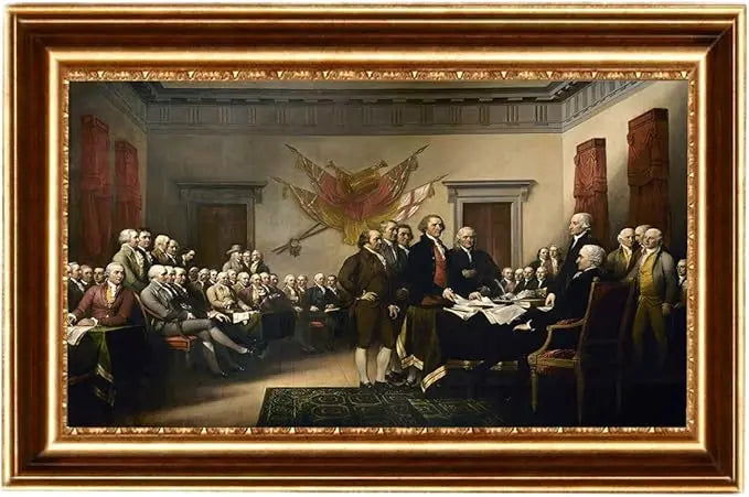 Eliteart - The Declaration of Independence Oil Painting - Giclee - Framed