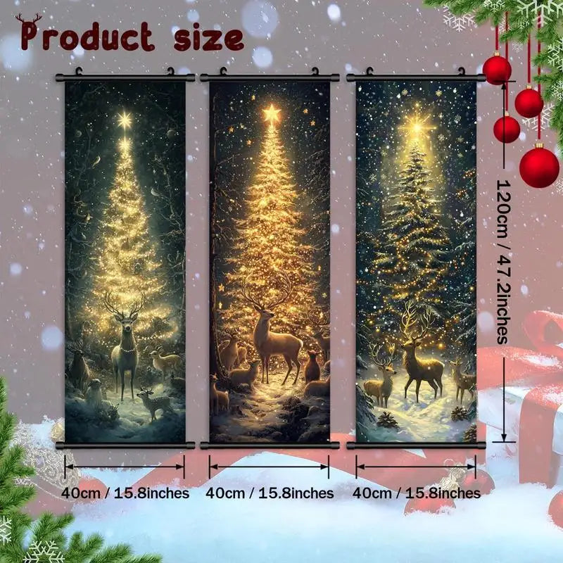 Christmas Themed Wall Hanging Banner Set *3Pcs