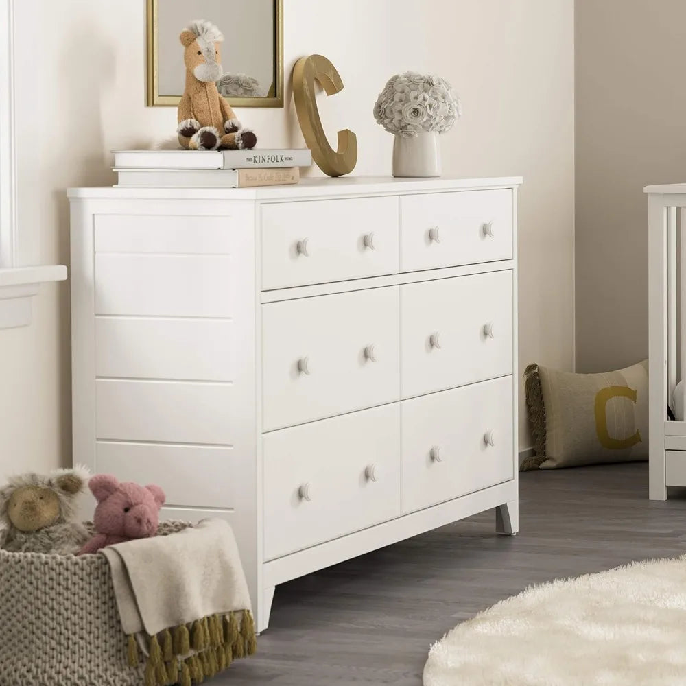 Dresser 6 Drawers - Universal Double Dresser - White - Storkcraft Moss