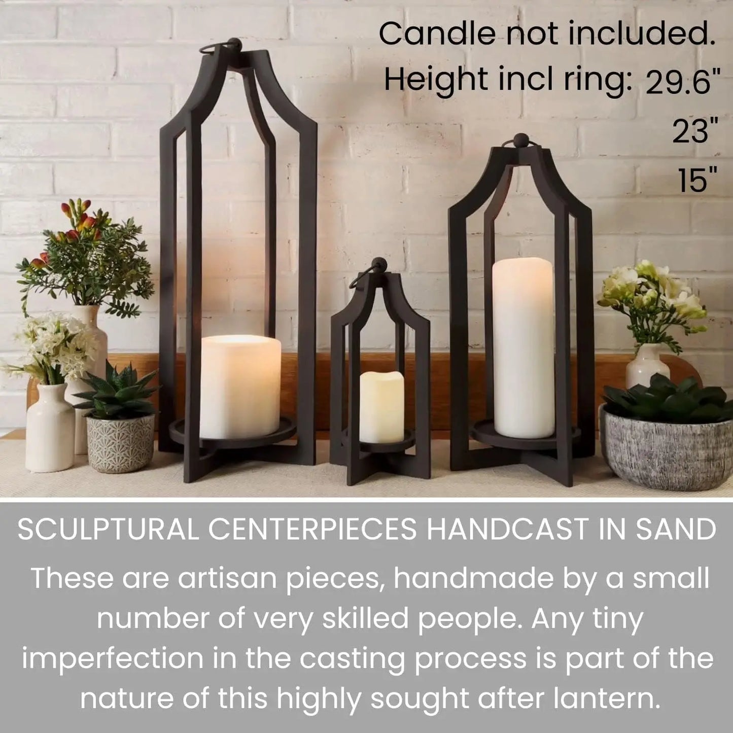 Floor Lantern Candle Holder - Indoor/outdoor - 23" Tall