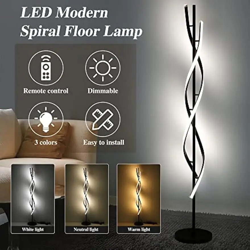 Lamp - Spiral Floor - Dimmable, Remote