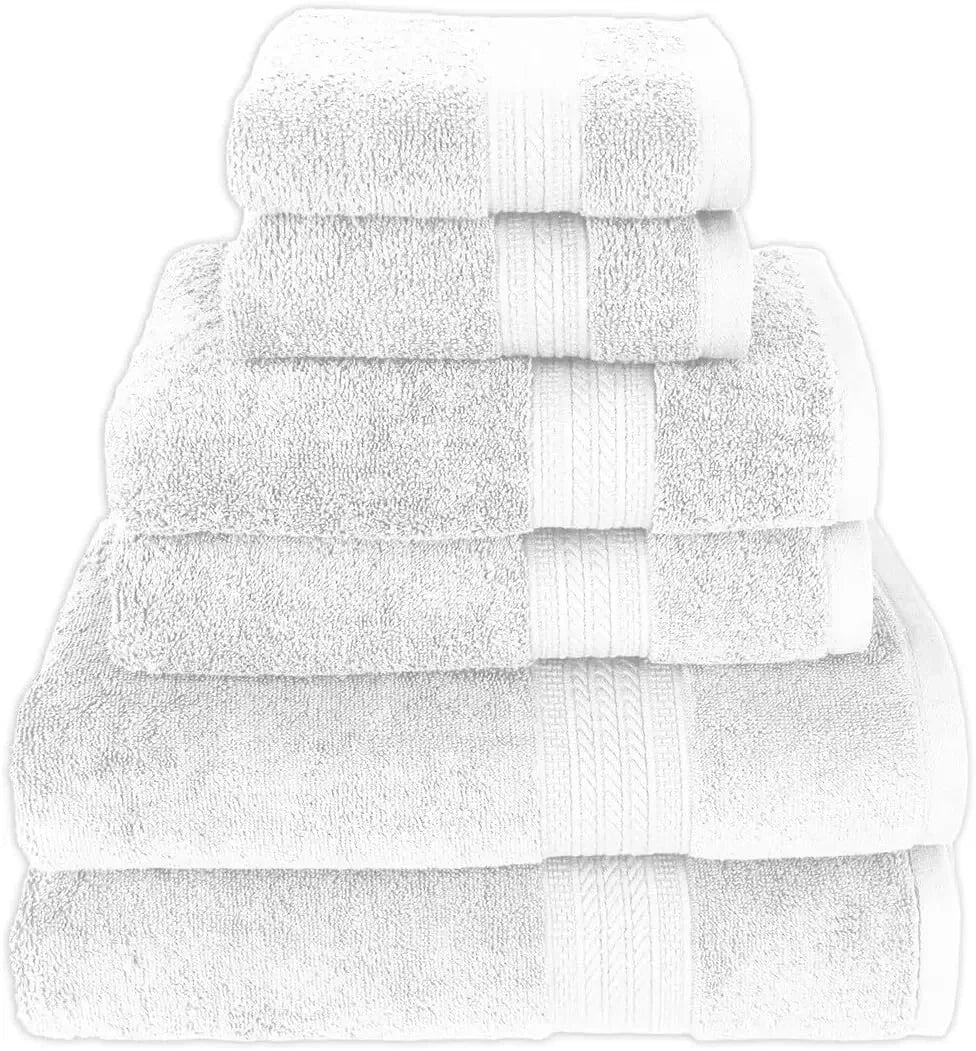 Bath Towel Set *6Pcs - 100% Ring Spun Cotton - Assorted Colors