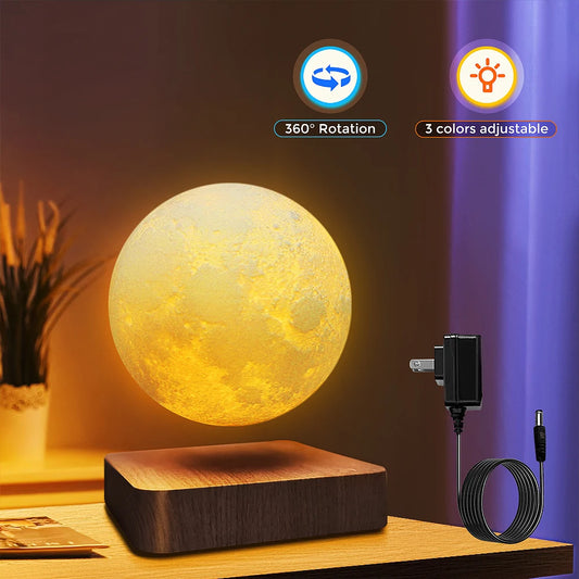 Ruixinda Levitating Moon Lamp - Floating Luna Table Lamp - Nightlight Lamp