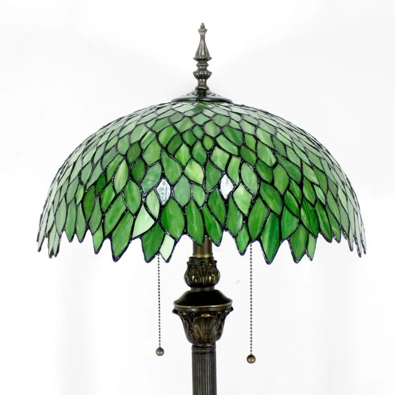 Floor Lamp Green Wisteria Stained Glass