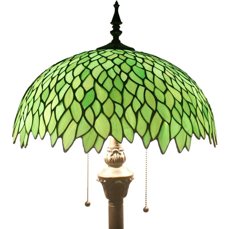 Floor Lamp Green Wisteria Stained Glass