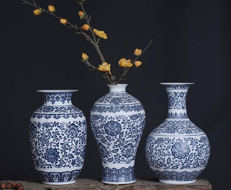 Vases Blue and White Jingdezhen