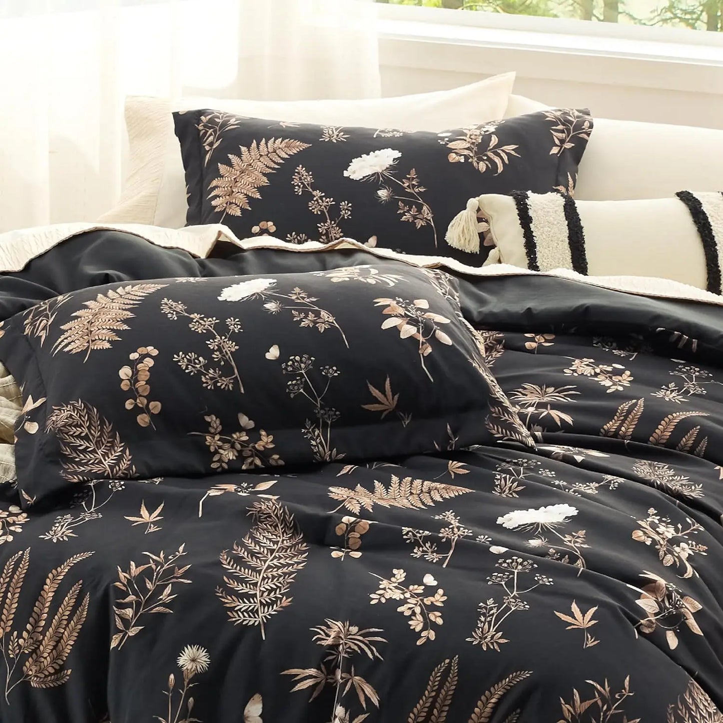 Bedsure Comforter Set *3Pcs - Botanical Pattern